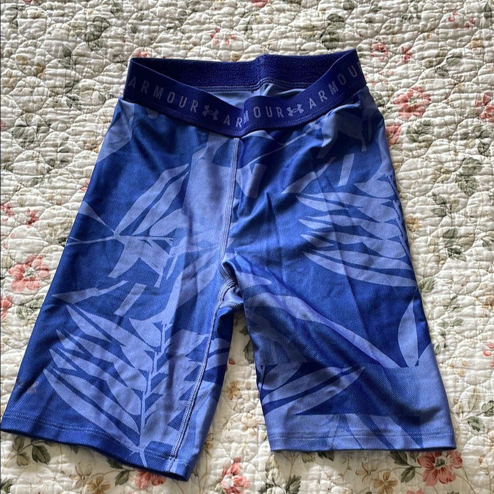 Under Armour Blue Patterned Biker Shorts